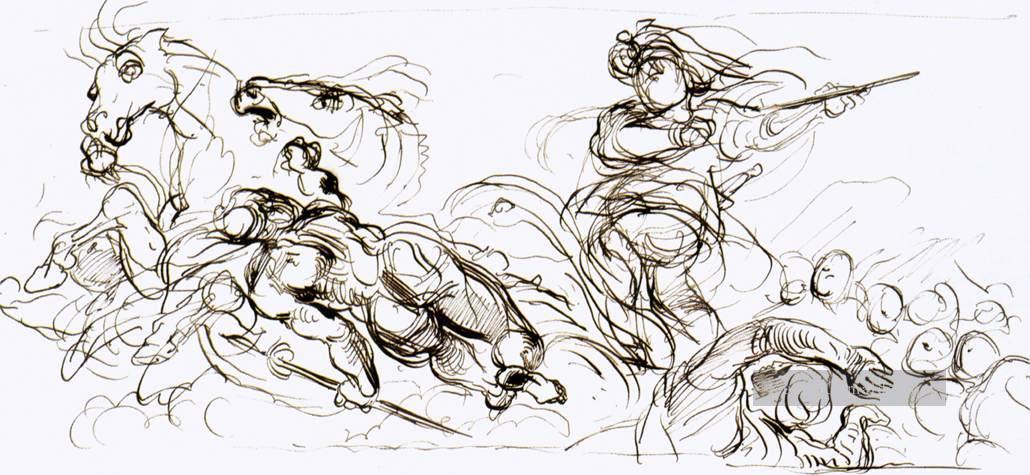 Studie für den Krieg Kästlein romantische Eugene Delacroix Ölgemälde